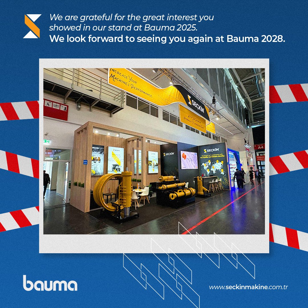 Dünyanın en büyük fuarlarında biri olan Bauma 2025'i geride bıraktık. Seçkin Makine olarak, ürünlerimize ve standımıza göstermiş olduğunuz yoğun ilgi için teşekkür ederiz. Bauma 2028'de tekrar görüşmek üzere.

We've left behind Bauma 2025, one of World's largest fairs. As Seçkin Makine, we would like to thank you for the intense interest you showed in our products and our booth. We look forward to seeing you again at Bauma 2028.

#seckinmakine #bauma2025 #jant #silindir