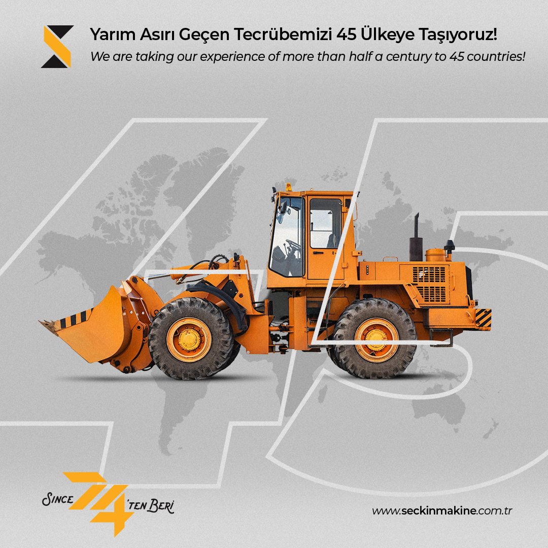 45 ülkede iz bırakan Seçkin üretimler
yapıyoruz!

In 45 countries, we are making exclusive productions
that leave a mark!

#seckinmakine #ihracat #global
#tecrübe